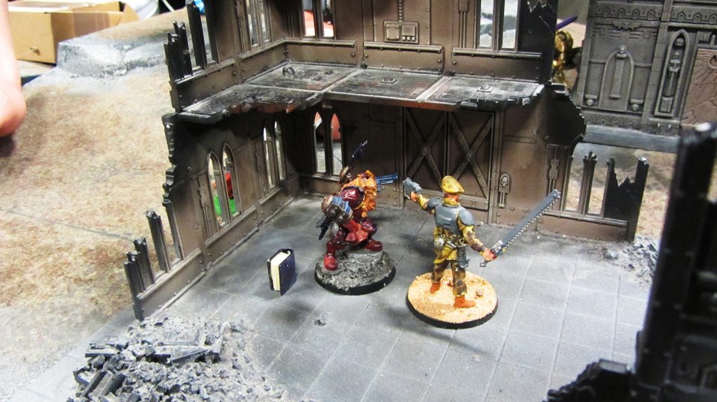 The security sergeant duels with Mercenary Kaeirnfel over a tome