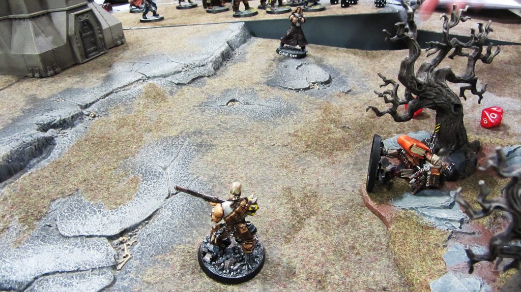 Korpik's men sneak out with the objective, only to be ambushed by the mad scribe himself!
